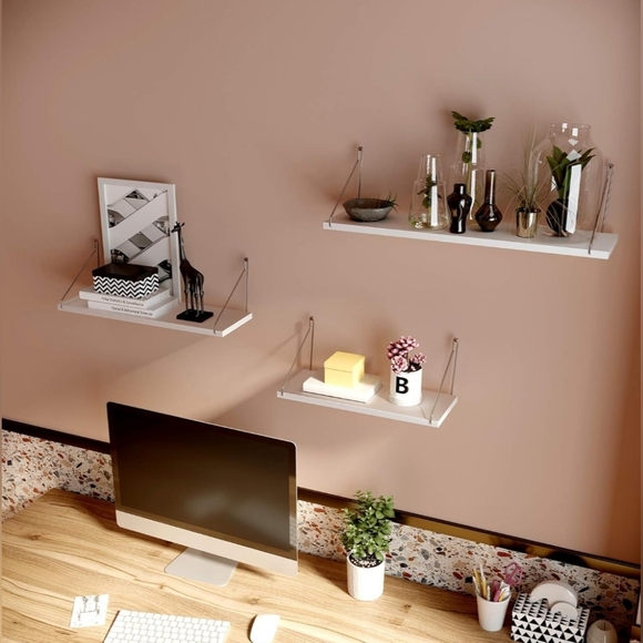 Wall Shelves, Floating Shelf Set of 3, Decorative Shelves, for Living Room - Picture 8 of 8